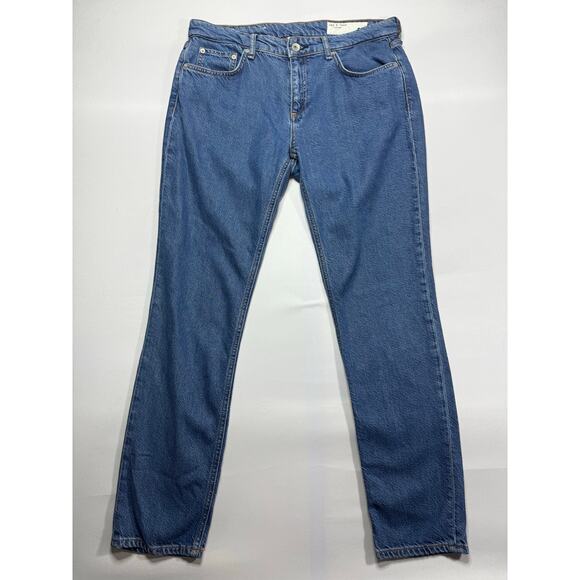Rag & Bone Women's Dre Low-Rise Boyfriend Blue Denim Jeans - Size 29 (32x30) - Picture 1 of 6